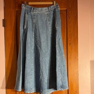 Madewell Classic Blue Denim Midi Skirt